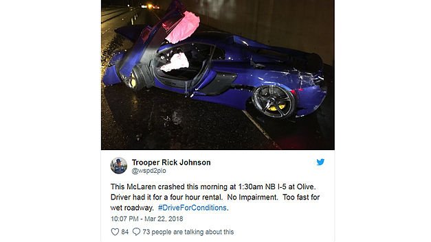 Crash met gehuurde McLaren: lag het aan de banden?