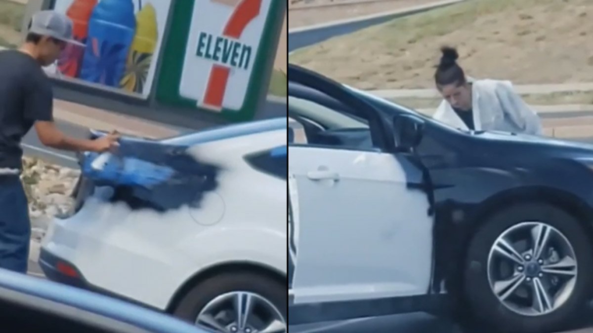 VIDEO: Koppel sprayt witte auto zwart, maar waarom?