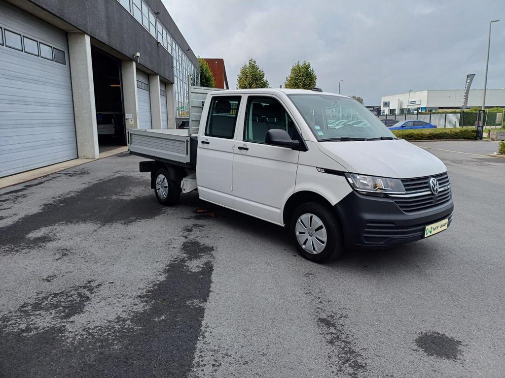 Volkswagen Transporter T6.1 1000 Lwb Transporter DUBBEL CABINE LAADBAK*110PK* 6 ZIPLAATSEN*AIRCO*APP CONNECT